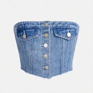 Light wash Denim Tube Top
